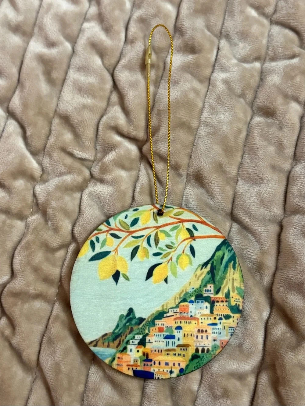 Mediterranean Village Round Ornament - Home Holiday